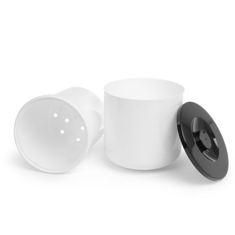 Pojemnik do lodu na lód biały z czarną pokrywką 5L Bar Up