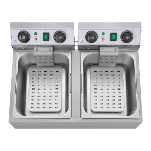 Frytownica nastawna gastronomiczna elektryczna TIMER 230 V 2 x 3200W 2 x 10 L Royal Catering