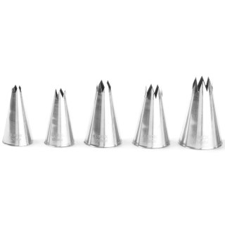 Końcówki dekoracyjne do rękawów rożków cukierniczych karbowane zestaw 5szt. - Hendi 551790 Hendi