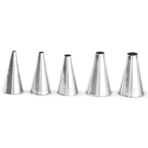 Końcówki do rożków rękawów cukierniczych do dekorowania STALOWE 2-10mm 5szt.- Hendi 551691 Hendi