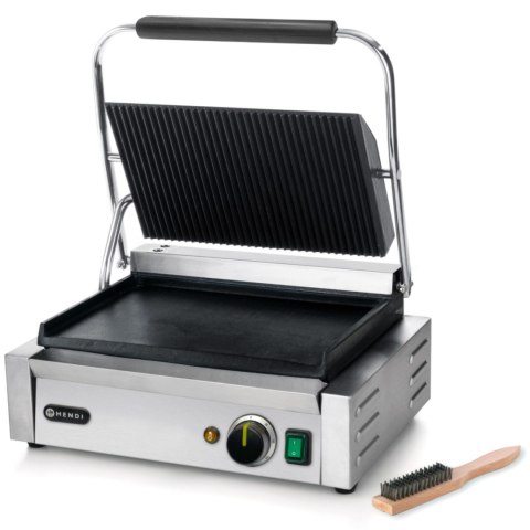 Kontakt grill kontaktowy PANINI góra ryflowana dół gładki 2200W - Hendi 263662 Hendi