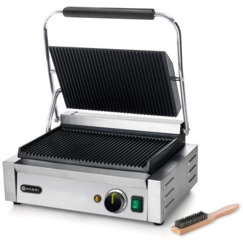 Kontakt grill kontaktowy PANINI ryflowany 2200W - Hendi 263655 Hendi