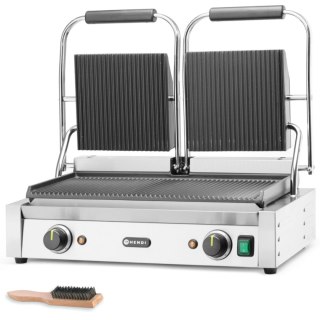 Kontakt grill kontaktowy ryflowany podwójny 3600W - Hendi 263709 Hendi