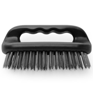 Czyścik szczotka do grilla rusztu BBQ krótka ze stalowym włosiem 150x55 mm - Hendi 525562 Hendi