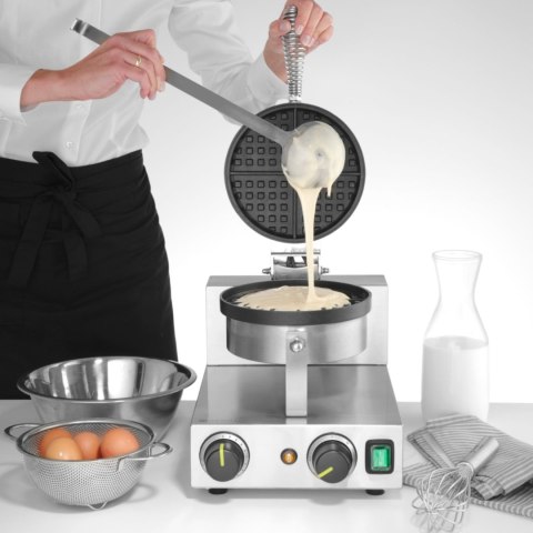 Gofrownica okrągła pojedyncza do gofrów belgijskich TEFLON śr. 190 mm - Hendi 212172 Hendi