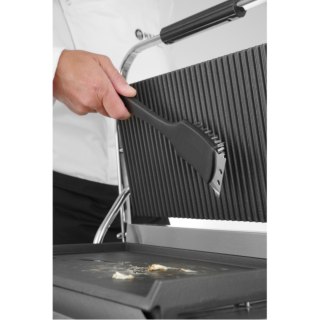 Szczotka czyścik ze skrobakiem do grilla rusztu BBQ stalowe włosie 70x310x85 mm - Hendi 525548 Hendi