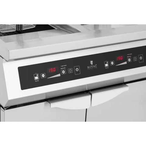 Frytownica indukcyjna podwójna z szafką 2 x 30 l 60-190 C 380 V 20000 W Royal Catering