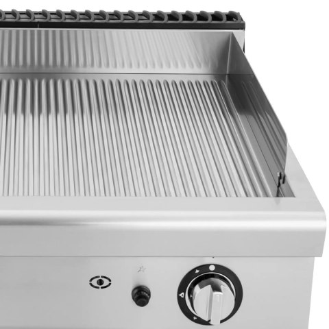 Grill gazowy podwójny ryflowany z szafką na propan / LPG / gaz ziemny 12 kW Royal Catering