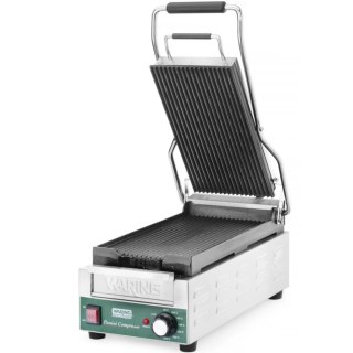 Grill kontaktowy ryflowany Panini Compresso Slimline 140 - 300 C 1800 W Hendi