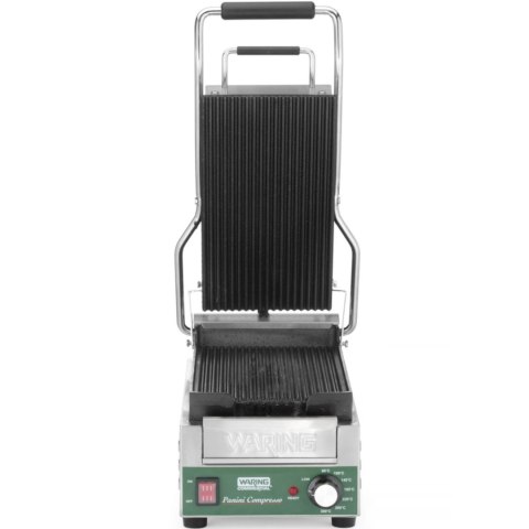 Grill kontaktowy ryflowany Panini Compresso Slimline 140 - 300 C 1800 W Hendi