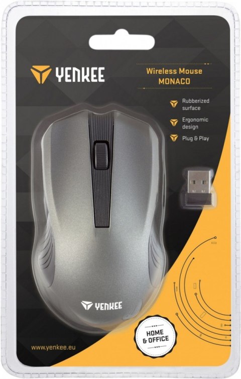 Mysz bezprzewodowa 2,4GHz symetryczna 3 przyciski zasięg 10 m YENKEE