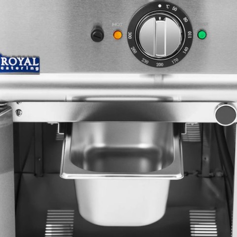 Płyta grillowa grill elektryczny ryflowany z szafką 33.5 x 55 cm 5.4 kW Royal Catering