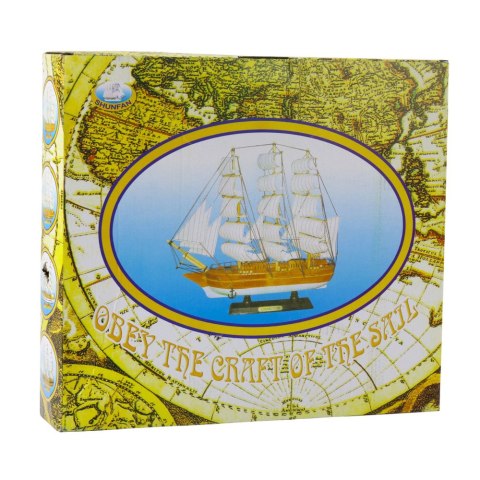 Model Kolekcjonerski Dekoracyjny Statek Żaglowiec Trójmasztowy Czarny 39x36cm LEAN Toys