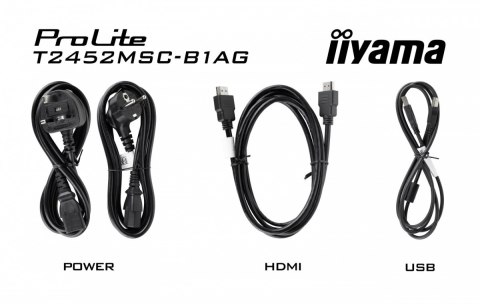 Monitor 24 cale T2452MSC-B1AG 10 PKT. POJ,IPS,HDMI,DP,2x1W,7H,2xUSB, 400cd/m2,AG-(Anti Glare) IIYAMA