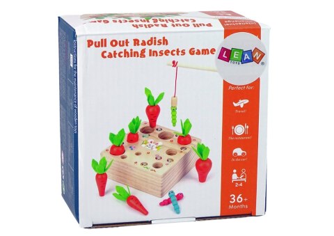 Drewniana Gra Marchewki Dżdżownica Magnes Wędka LEAN Toys