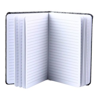 Notatnik W Linie Brokatowy Naszywki Czarny B6 80 Kartek LEAN