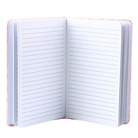 Notatnik W Linie Brokatowy Naszywki Różowy B6 80 Kartek LEAN