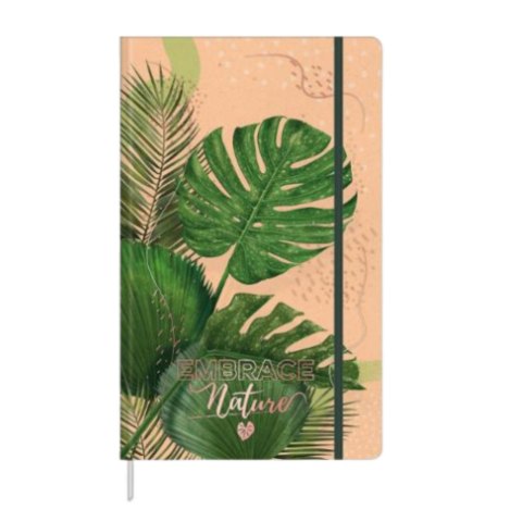 Notatnik Zeszyt Planner W Linie Liście Monstera Gumka A5 80 Kartek LEAN