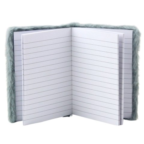 Pluszowy Notatnik W Linie Błyszcząca Gwiazda Szary A6 80 Kartek LEAN