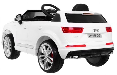 Audi Q7 Quattro S-Line na akumulator Biały + Pilot + Wolny Start + EVA + Radio MP3 LED