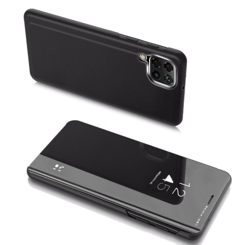 Futerał etui z klapką na Samsung Galaxy A22 4G Clear View Case - czarny HURTEL