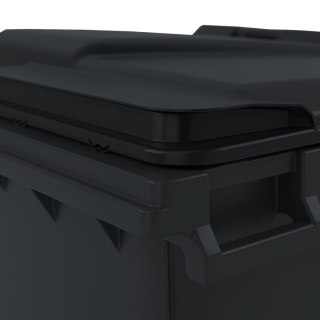 Kontener pojemnik na odpady śmieci komunalne PZH EN 840-2 DIN 1100L - czarny GSG24