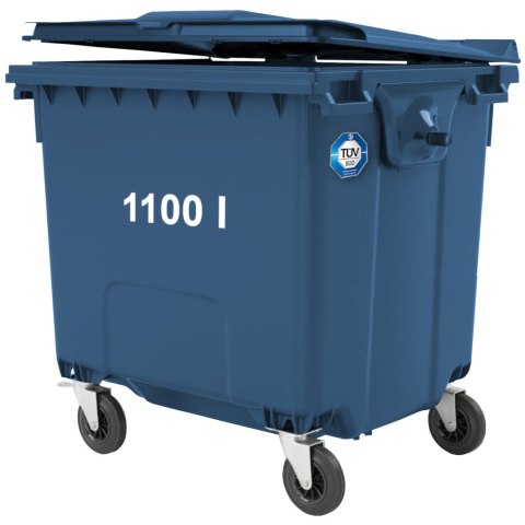 Kontener pojemnik na odpady śmieci komunalne PZH EN 840-2 DIN 1100L - niebieski GSG24