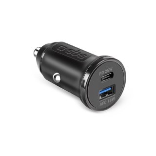 Ładowarka samochodowa Power Delivery USB-A USB-C 25W - czarna SBS