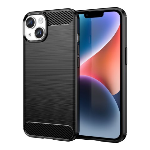 Etui elastyczny żelowy pokrowiec na tył plecki do iPhone 14 Plus Carbon Case - czarny HURTEL
