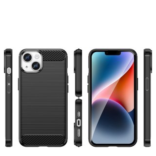Etui elastyczny żelowy pokrowiec na tył plecki do iPhone 14 Plus Carbon Case - czarny HURTEL