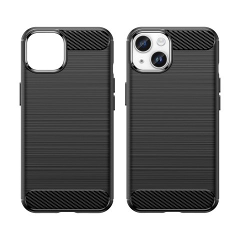 Etui elastyczny żelowy pokrowiec na tył plecki do iPhone 14 Plus Carbon Case - czarny HURTEL