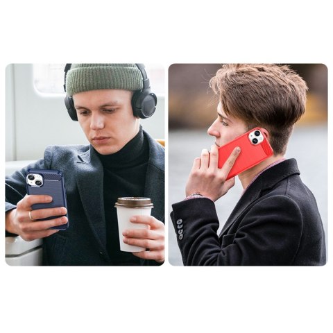 Etui elastyczny żelowy pokrowiec na tył plecki do iPhone 14 Plus Carbon Case - czarny HURTEL