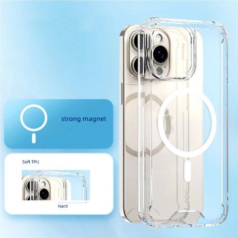 Etui pokrowiec na iPhone 16 Clear Corner Case MagSafe - przezroczyste HURTEL
