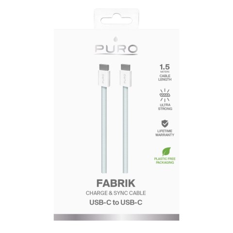 Kabel przewód USB-C 60W 480mbps 1.5m - niebieski PURO