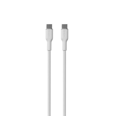 Kabel przewód silikonowy USB-C 60W 1.5m - biały PURO