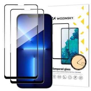 Szkło hartowane do iPhone 14 Plus / 13 Pro Max na cały ekran z ramką Case Friendly czarny - 2 szt. WOZINSKY