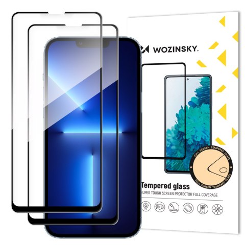 Szkło hartowane do iPhone 14 Plus / 13 Pro Max na cały ekran z ramką Case Friendly czarny - 2 szt. WOZINSKY