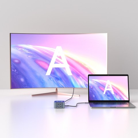 12w1 Hub z ładowarką bezprzewodową USB-A USB-C HDMI RJ45 SD TF mini jack - szary WOZINSKY