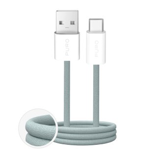 Kabel przewód USB-A - USB-C w oplocie Fabrik 2.0 10W 1.5 m - zielony PURO