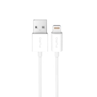 Kabel przewód USB-A - iPhone Lightning TPE 12W 3m - biały PURO