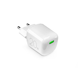 Ładowarka sieciowa USB-C GaN 20W - biała PURO