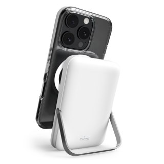 Powerbank bezprzewodowy 10000mAh USB-C MagSafe z podstawką - biały PURO