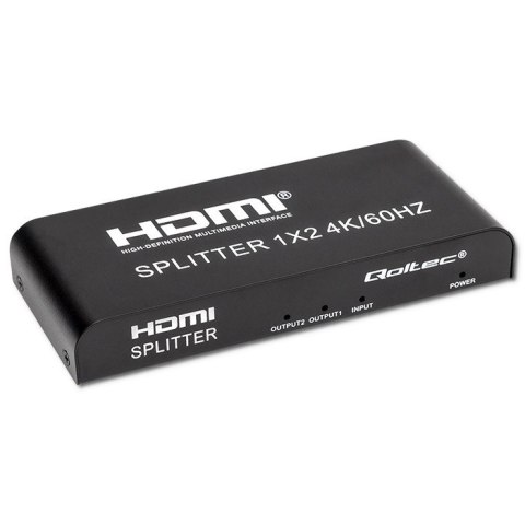 Aktywny rozdzielacz Splitter 2 x HDMI 4K x 2K | 6Gb/s | 60Hz Qoltec