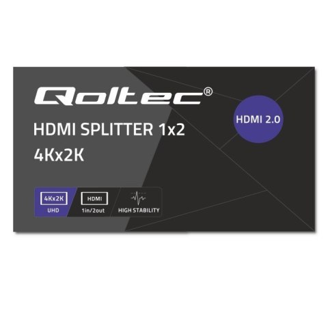 Aktywny rozdzielacz Splitter 2 x HDMI 4K x 2K | 6Gb/s | 60Hz Qoltec