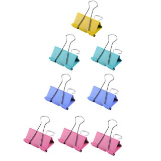 Zestaw Klipsów Spinaczy Biurowych Do Papieru Kolorowe 8szt 25mm LEAN