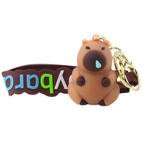 Brelok Figurka Kapibara Brązowa Zawieszka Karabińczyk Kółko LEAN TOYS