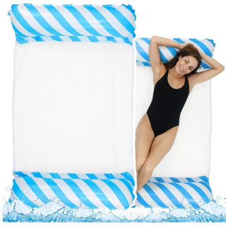 Dmuchany Hamak Wodny Materac Leżak Biało-Niebieski 120x70cm LEAN