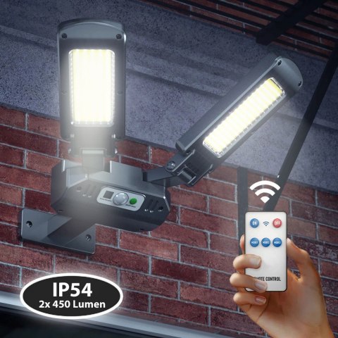 Solarna lampa uliczna LED z czujnikiem i pilotem MCE447 Maclean