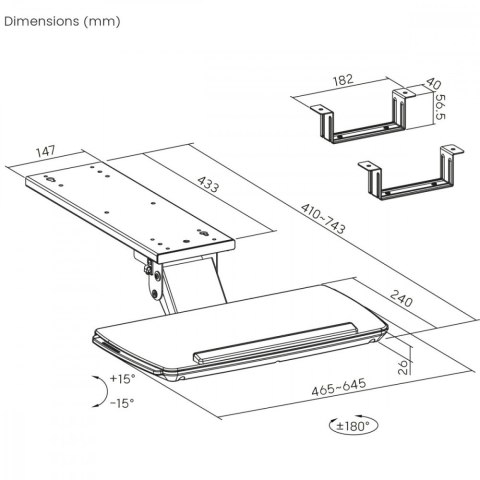 Uchwyt na klawiaturę MC-156 W, max 5kg Maclean