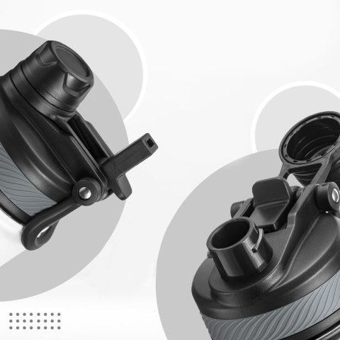 Bidon rowerowy butelka termiczna na napoje stal nierdzewna 530ml - czarny ROCKBROS